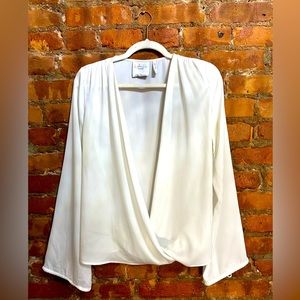 L’Acadamie white silk blouse